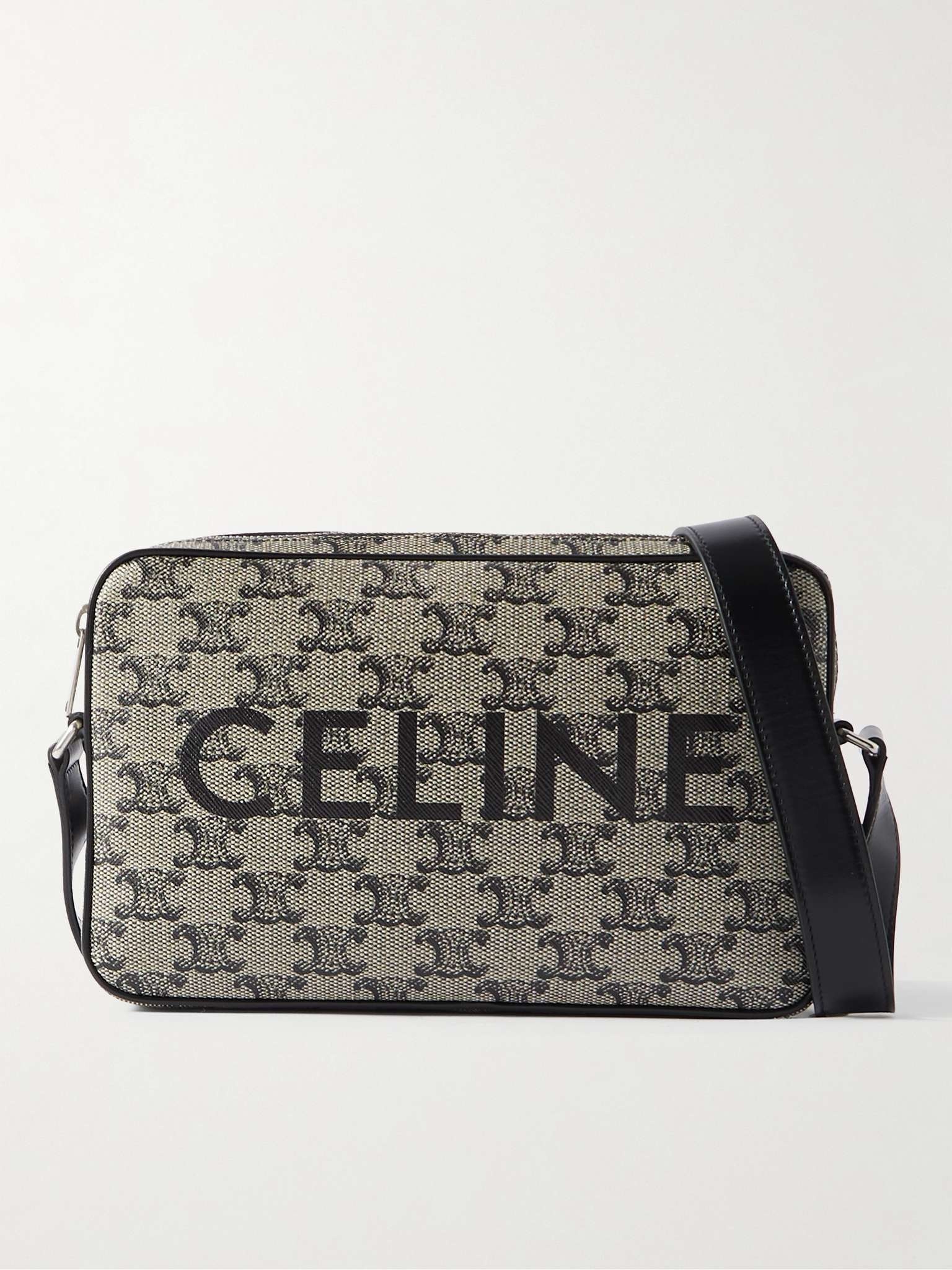 【CELINE】トリオンフレザープリントコーティングメッセンジャー CELINE Triomphe Leather-Trimmed Logo-Print Coated-Canvas
