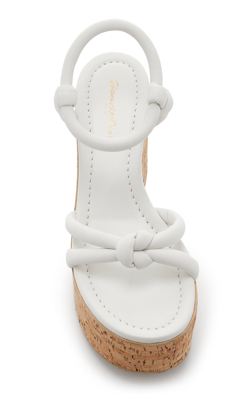 Gianvito Rossi Padded-Leather Platform Sandals white outlook