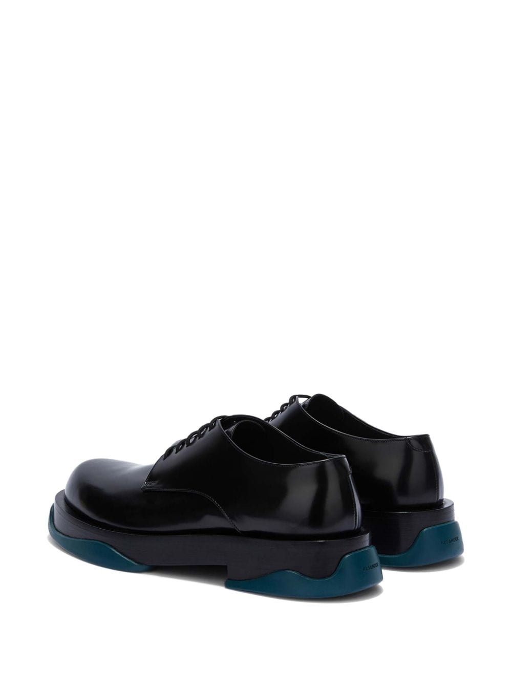 round-toe leather derby shoes - 3