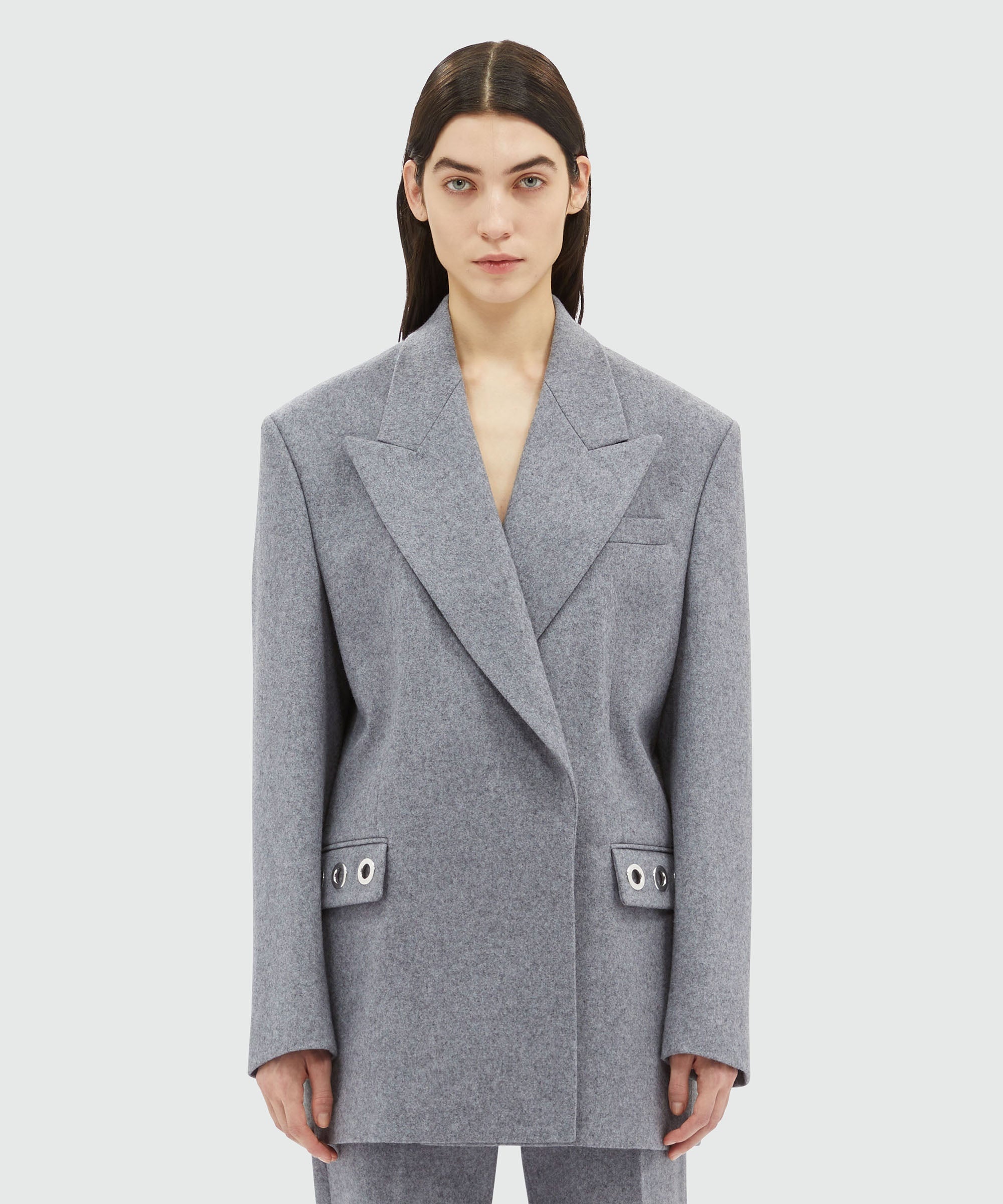 Structured wool jacket with studs - 2