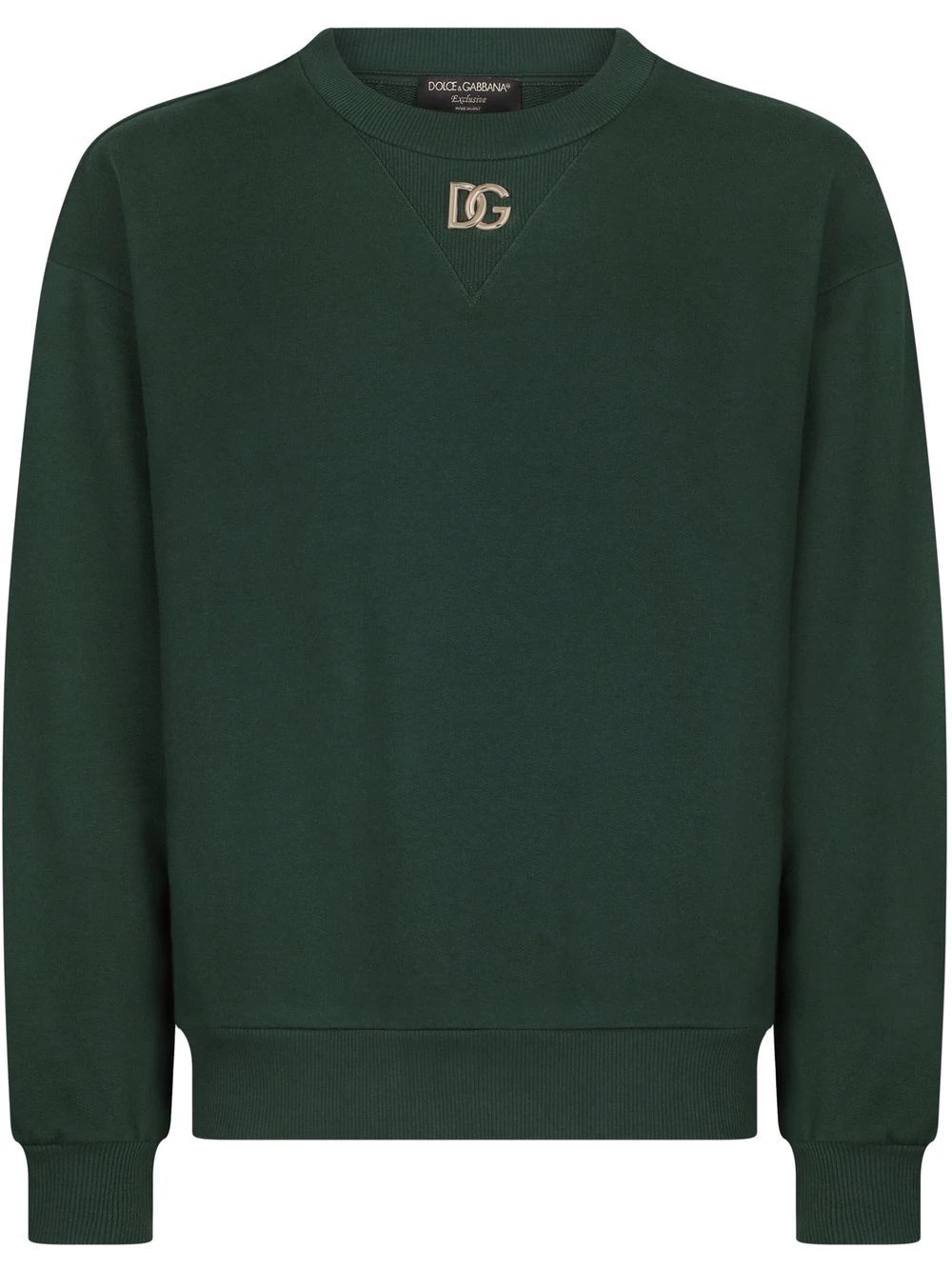 logo-plaque cotton sweatshirt - 1