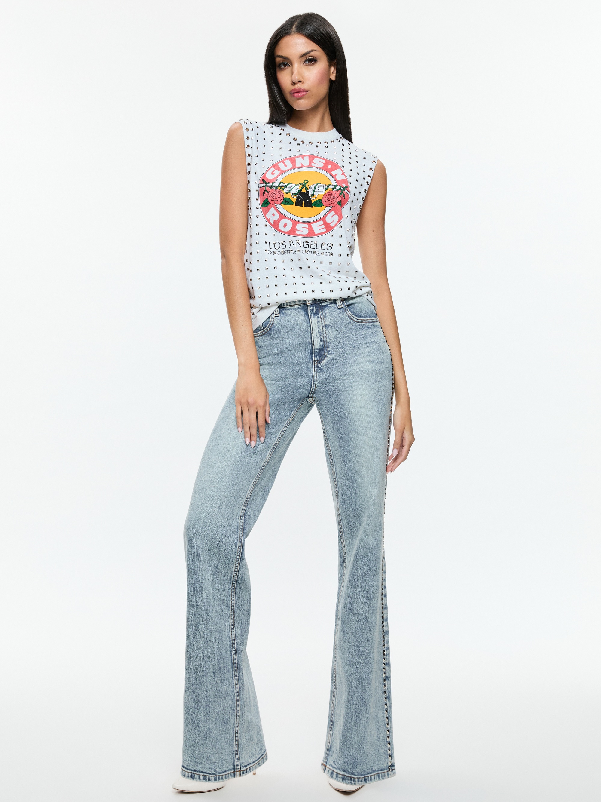 BODIE HIGH RISE BOOTCUT STUDDED JEAN - 6