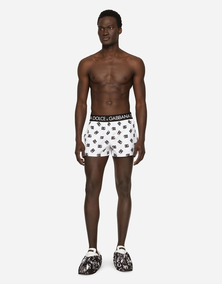 Short swim trunks with all-over DG print - 3