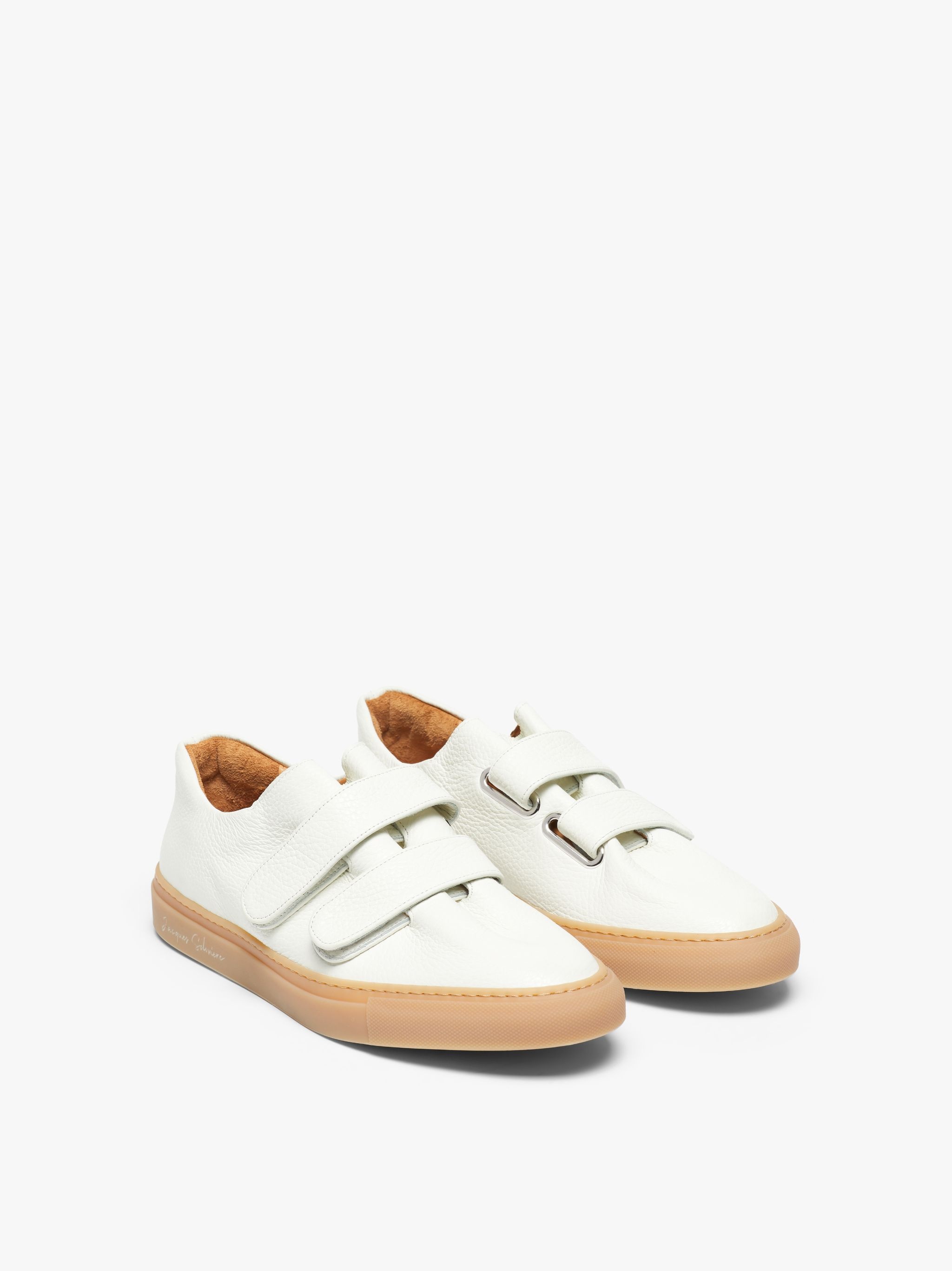 JACQUES SOLOVIÈRE WHITE LEATHER VELCRO® SNEAKERS - 2