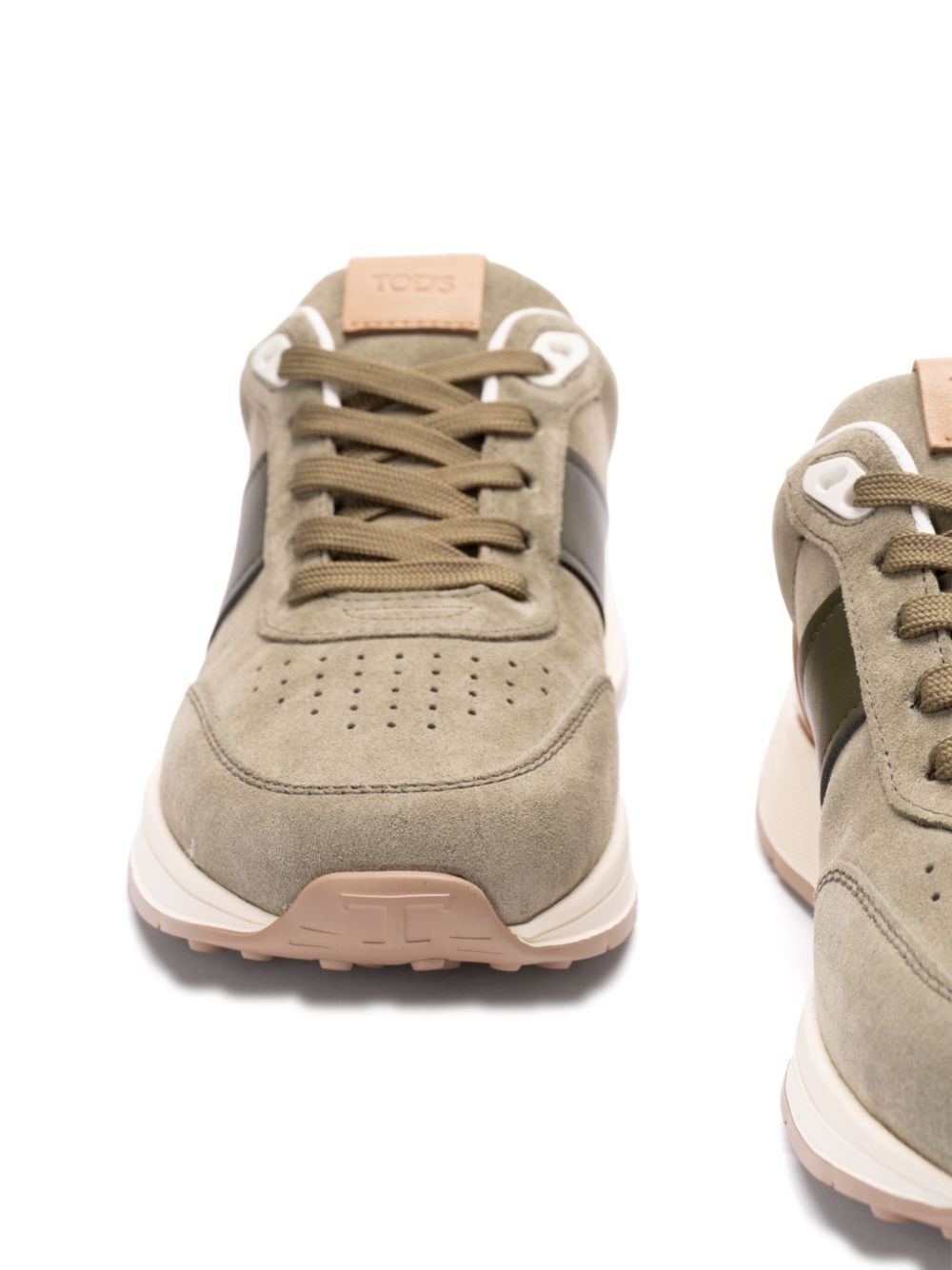 leather-trim suede sneakers - 2