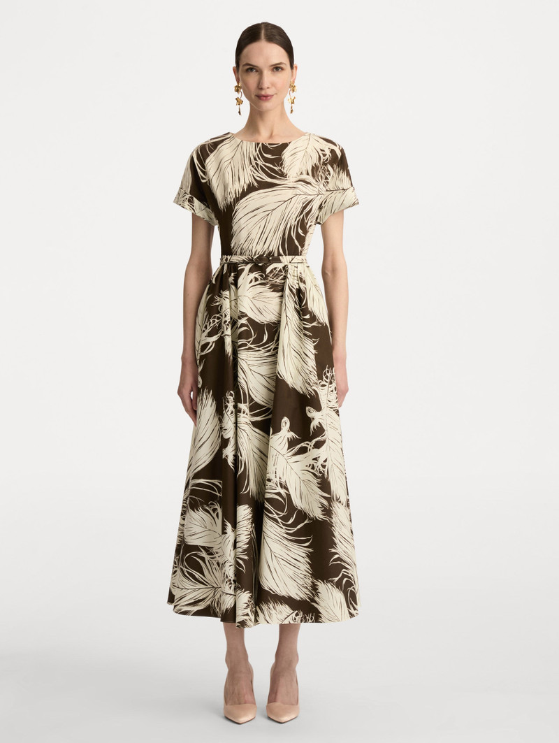 Oscar de la Renta FEATHER COTTON POPLIN DRESS outlook