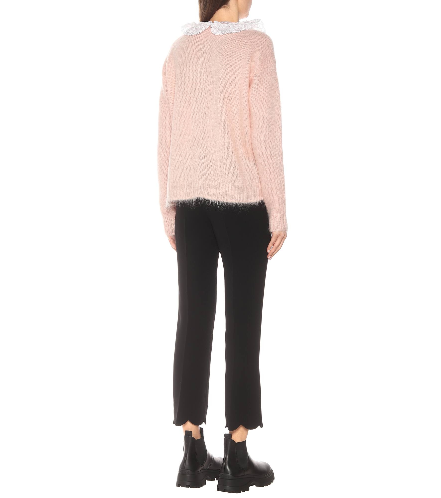Lace-trimmed mohair-blend cardigan - 3