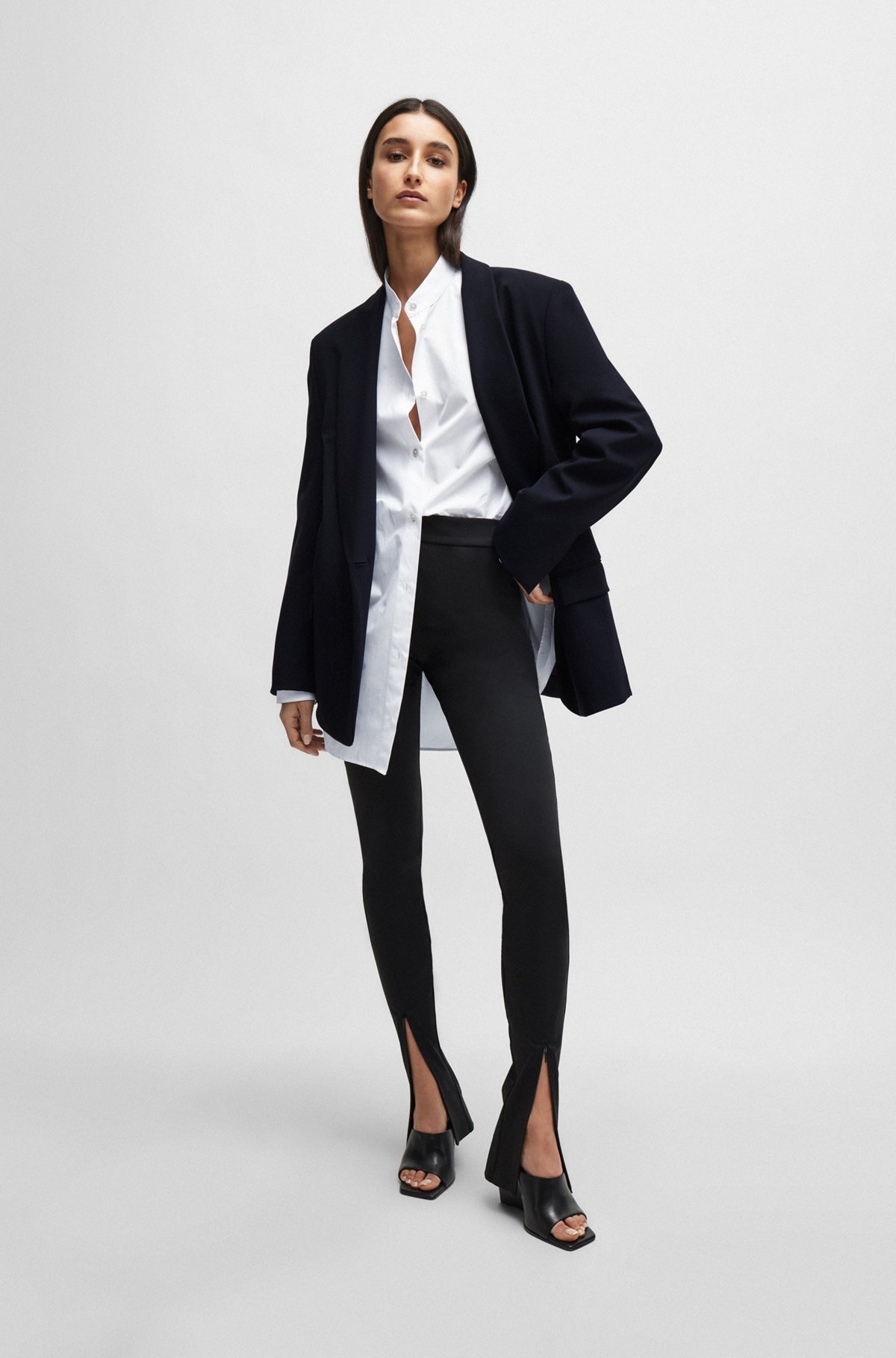 NAOMI X BOSS LEGGINGS IN STRETCH JERSEY WITH ZIP HEMS - 3