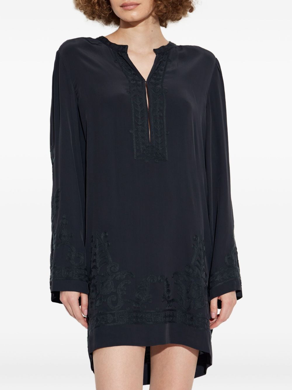 embroidered-paisley mini dress - 3