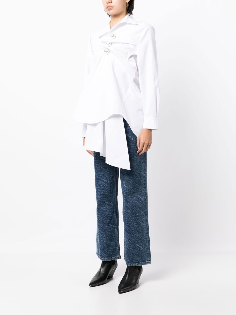 gathered asymmetric shirt - 3