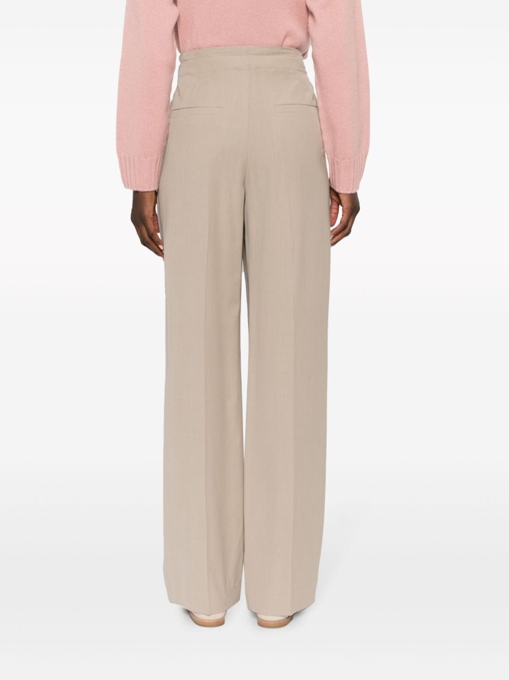 belted pleated straight-leg trousers - 4