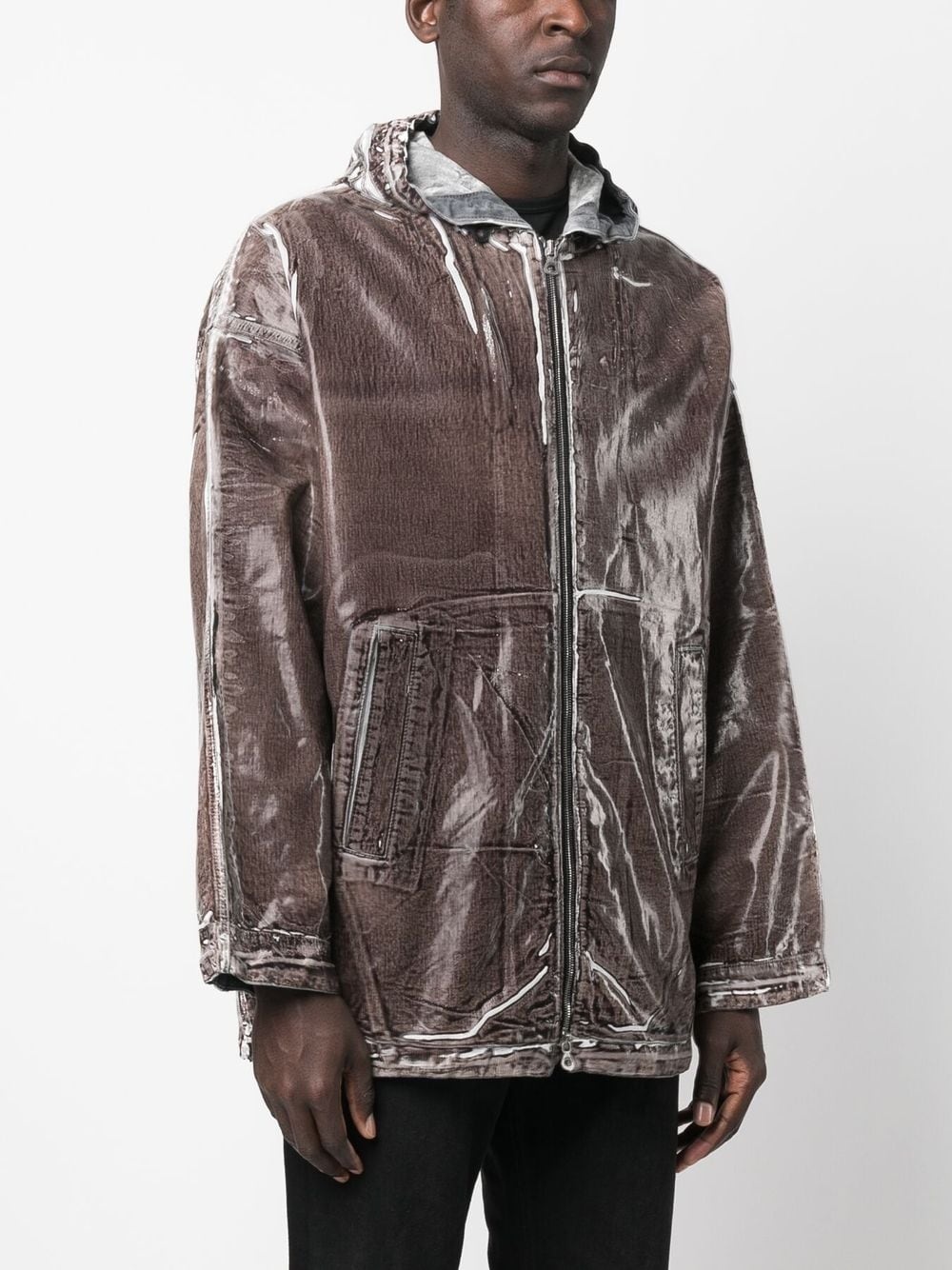 coated denim jacket - 3