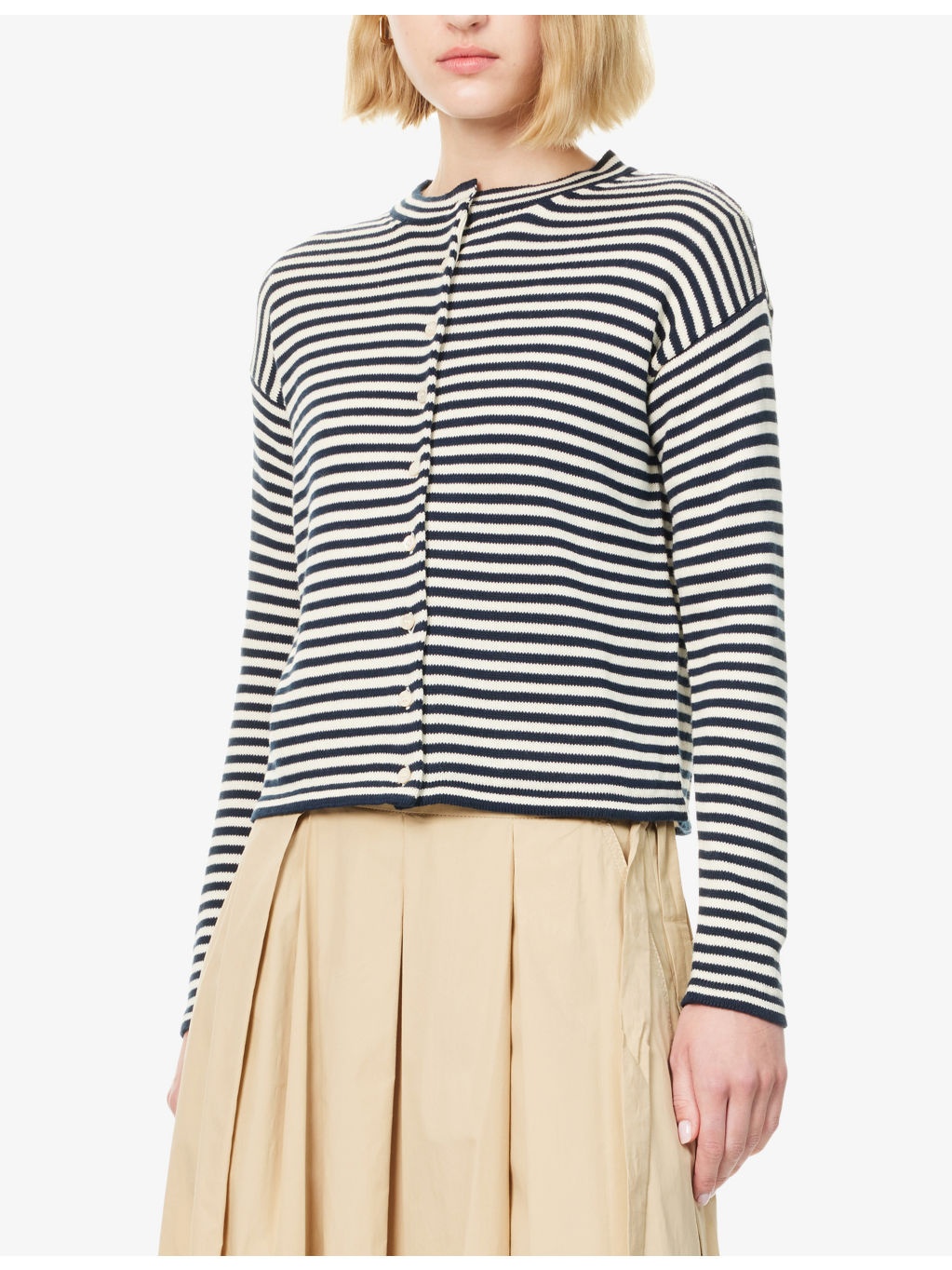 Eritea Stripe-Print Cotton Cardigan - 3