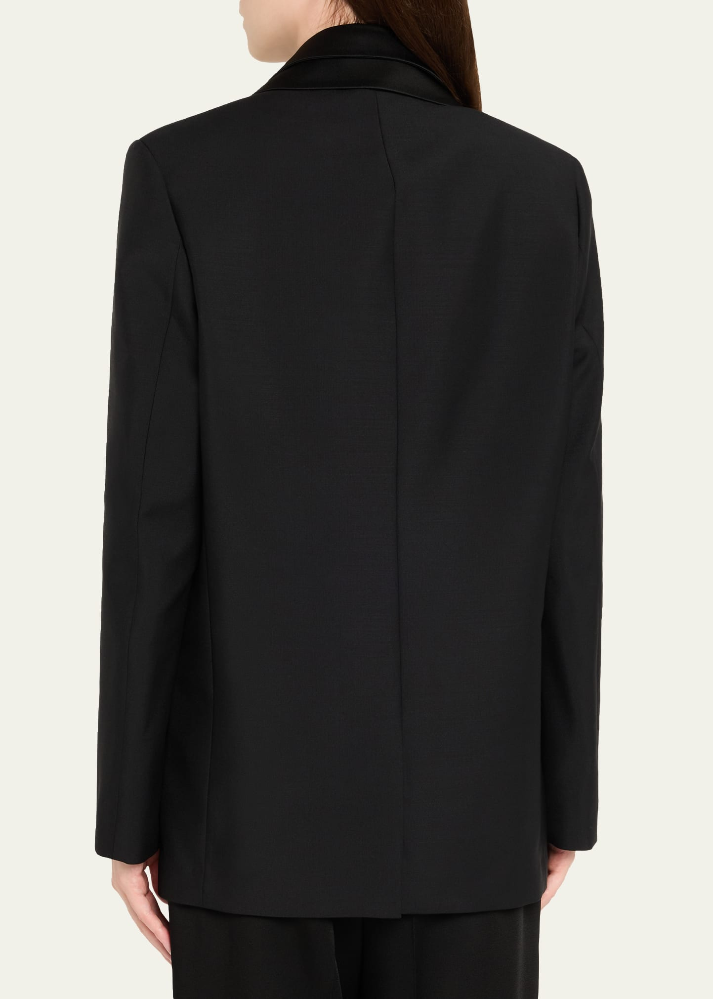 Deconstructed Satin Lapel Jacket - 3