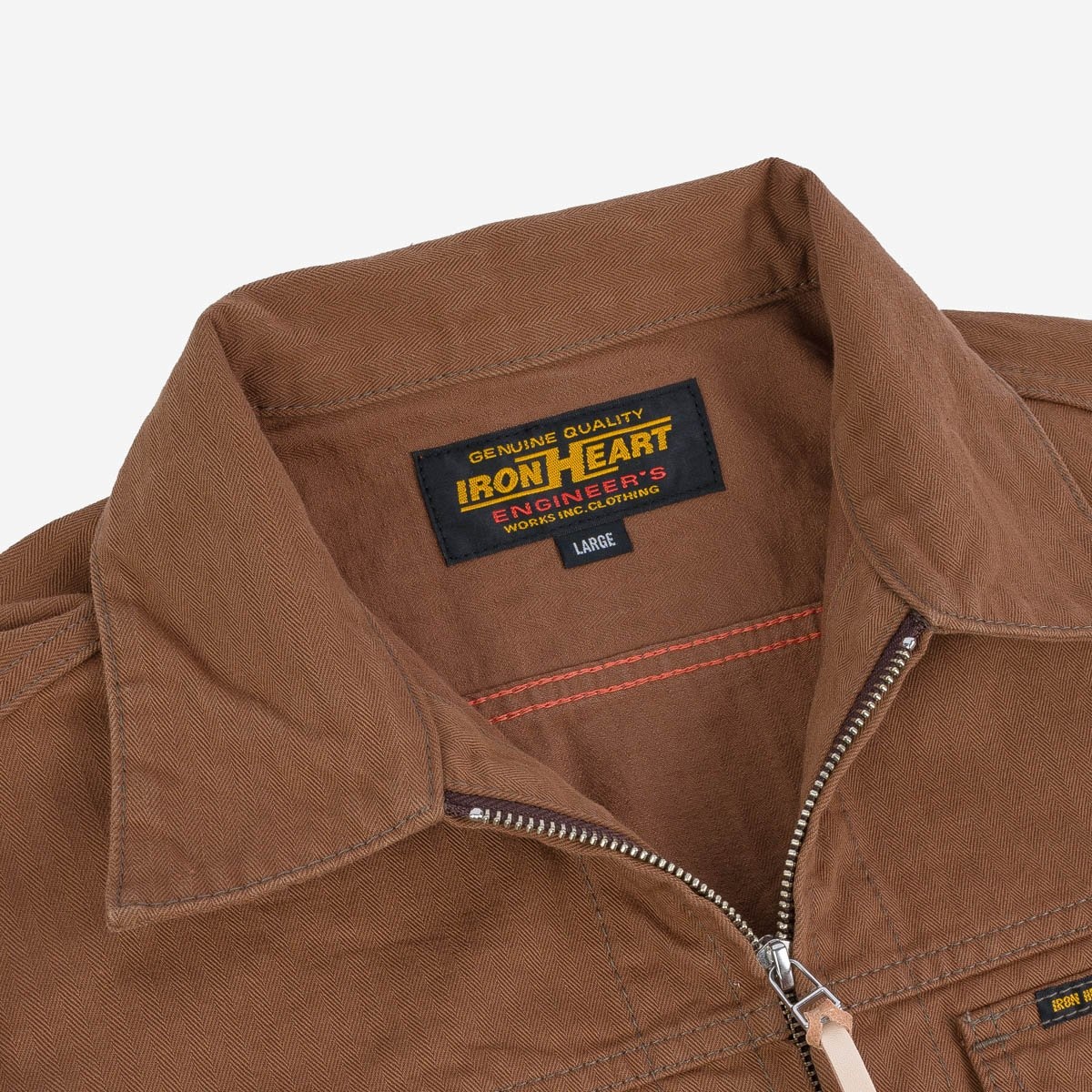 IHJ-124-BRN 10oz Herringbone Work Jacket - Brown - 9