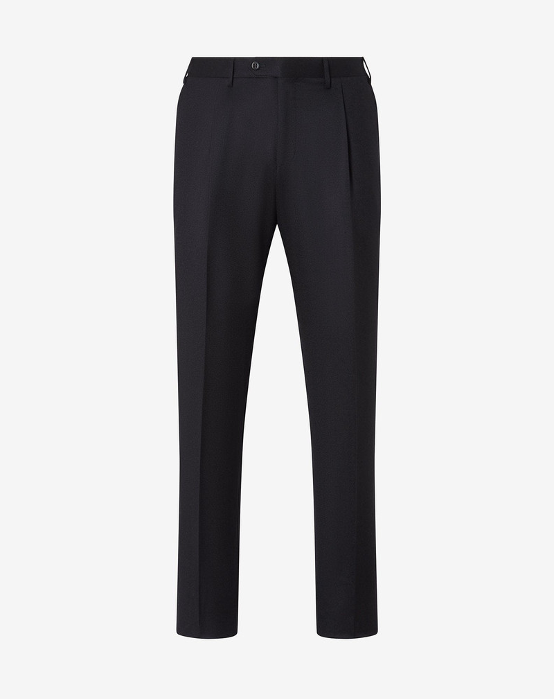 Black 1 pleated pure wool trousers 1