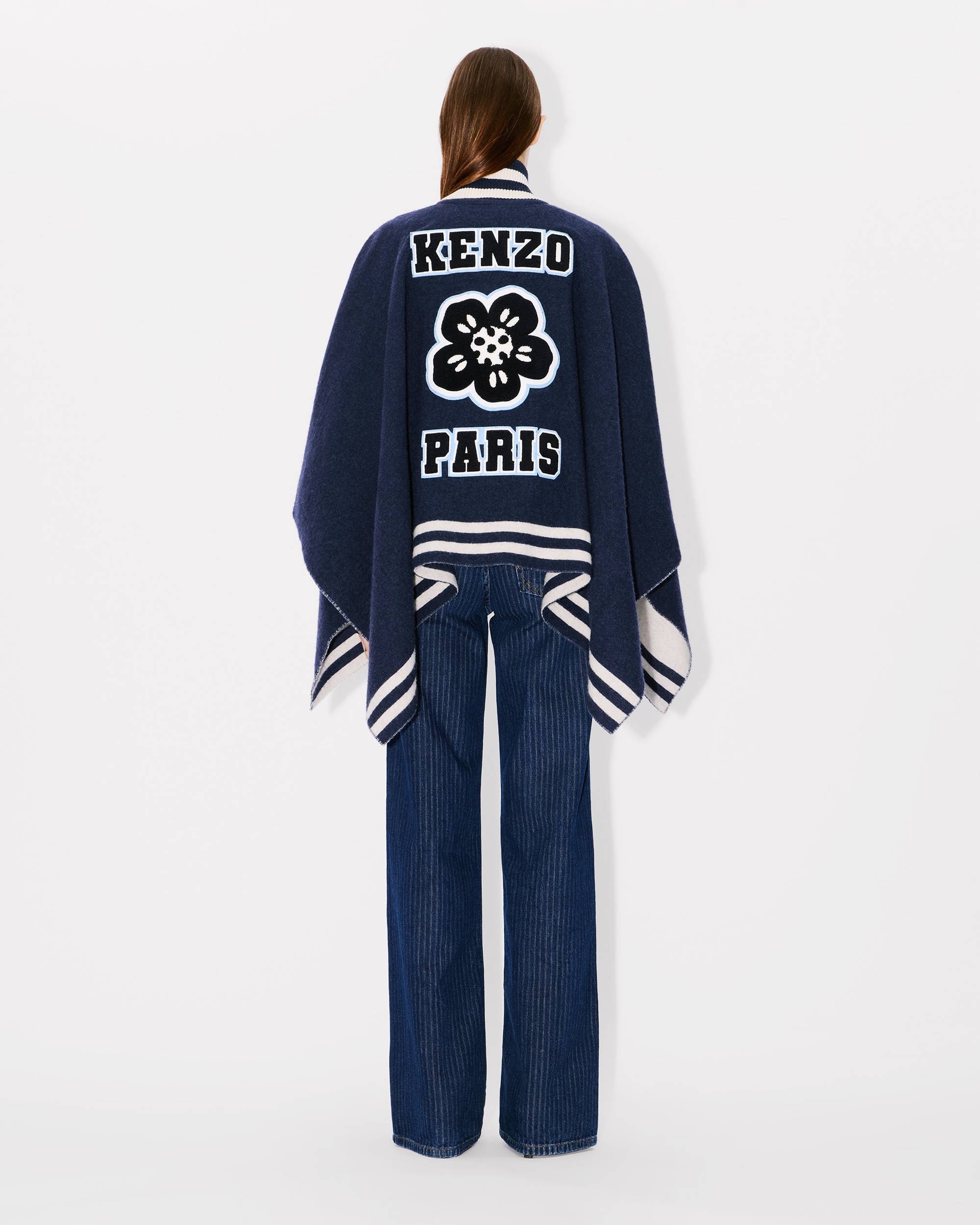 'KENZO Stamp' wool poncho - 4