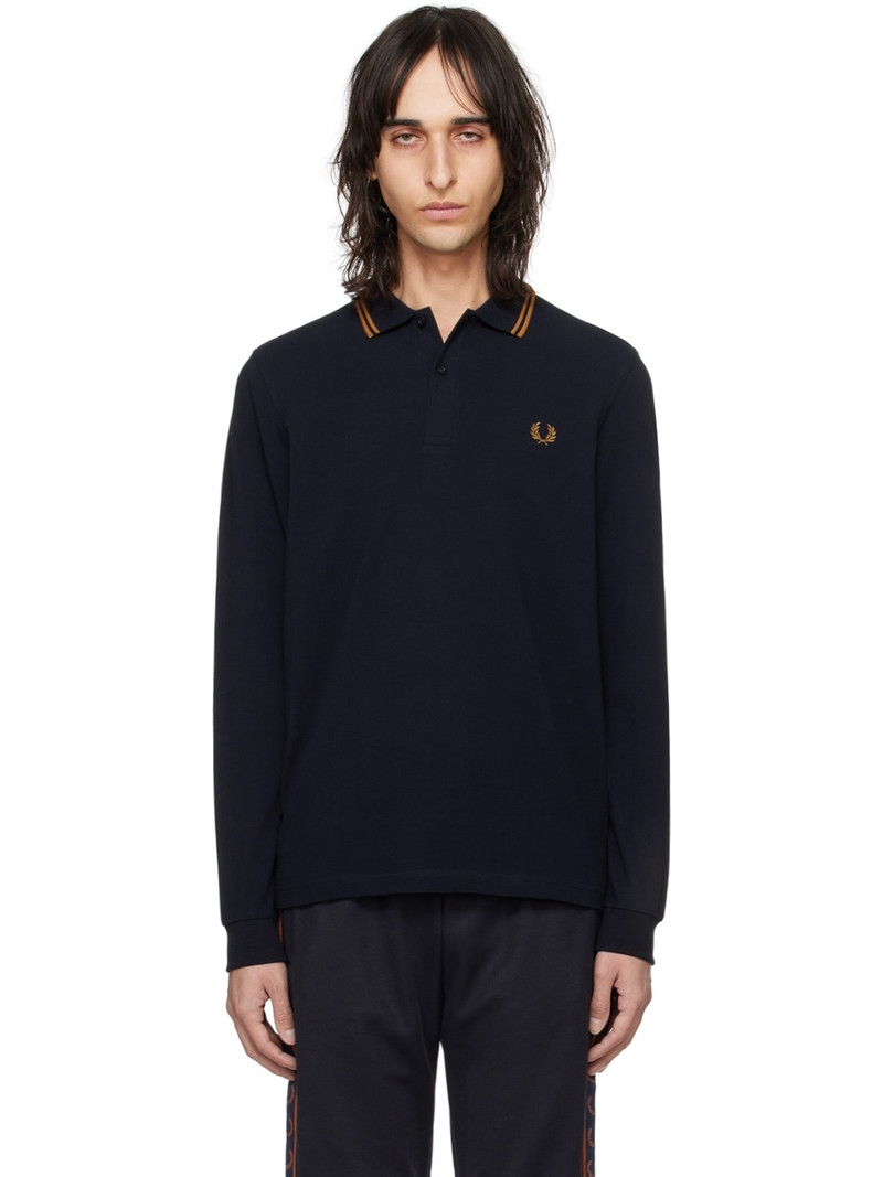 Navy 'The Fred Perry' Long Sleeve Polo - 1