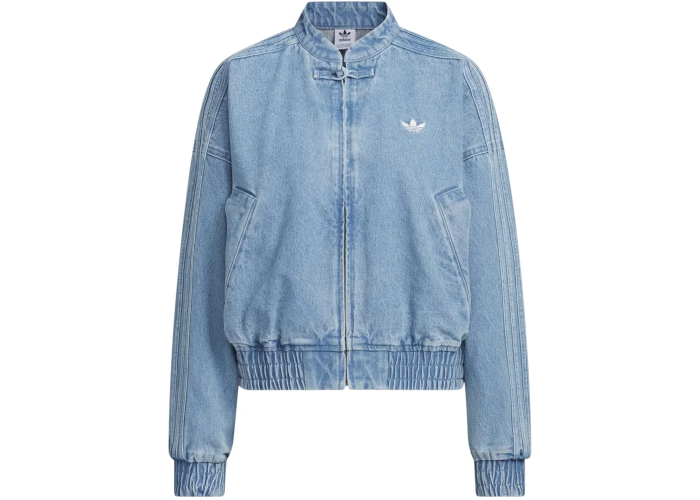 adidas Womens CTT Chinese Track Top Jersey Jacket (Asia Sizing) Light Denim - 1