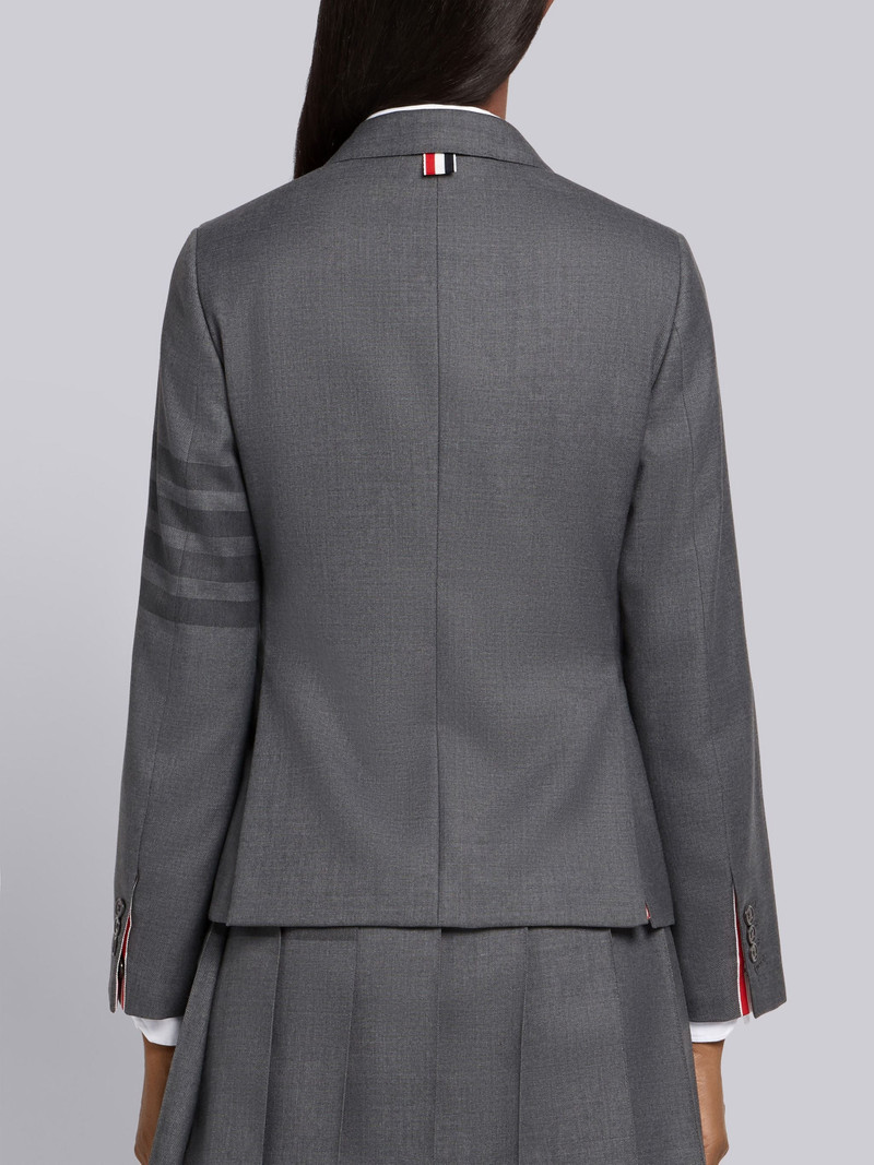 Medium Grey School Uniform Step Twill 4-bar Tailored Classic Blazer 3