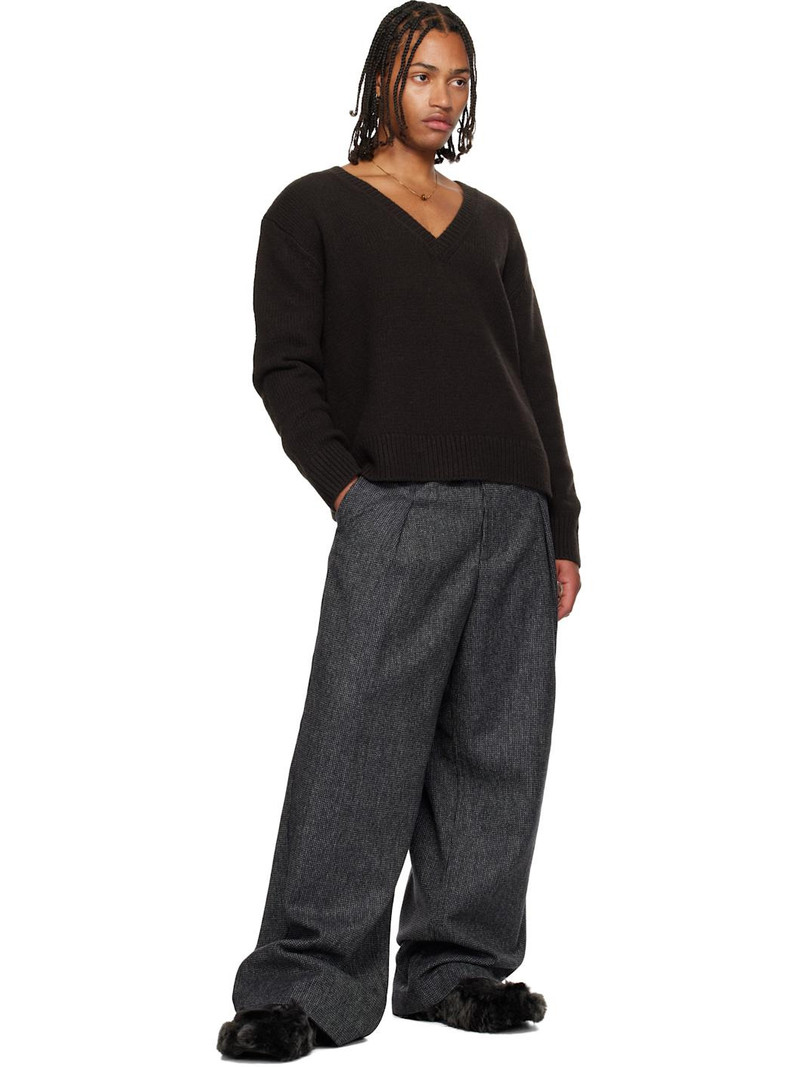 Dries Van Noten Gray Shearling Clogs outlook