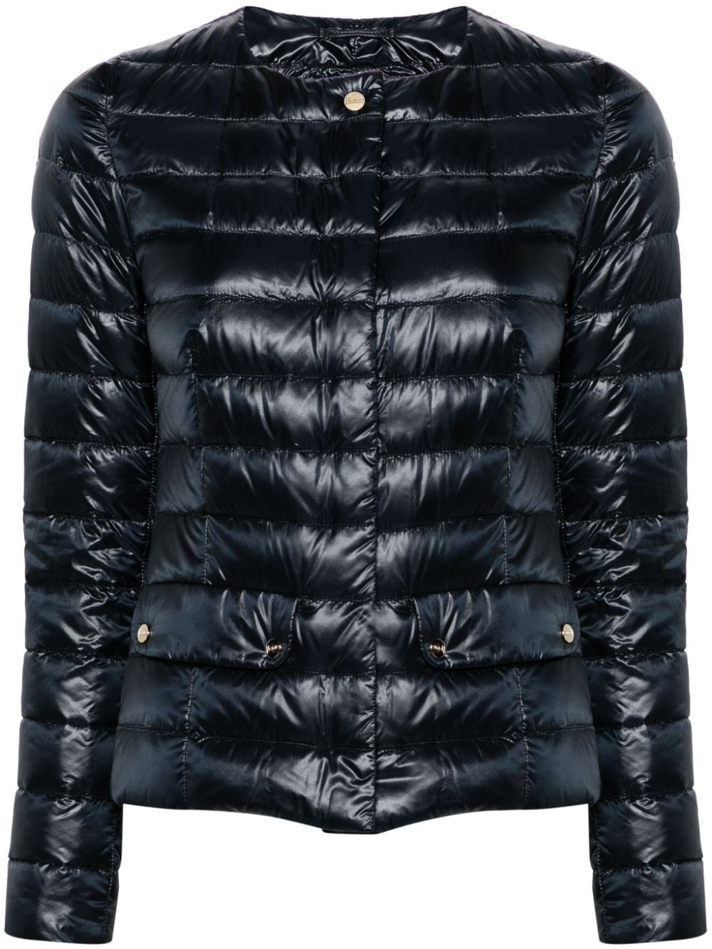 round-neck quilted puffer jacket - 1