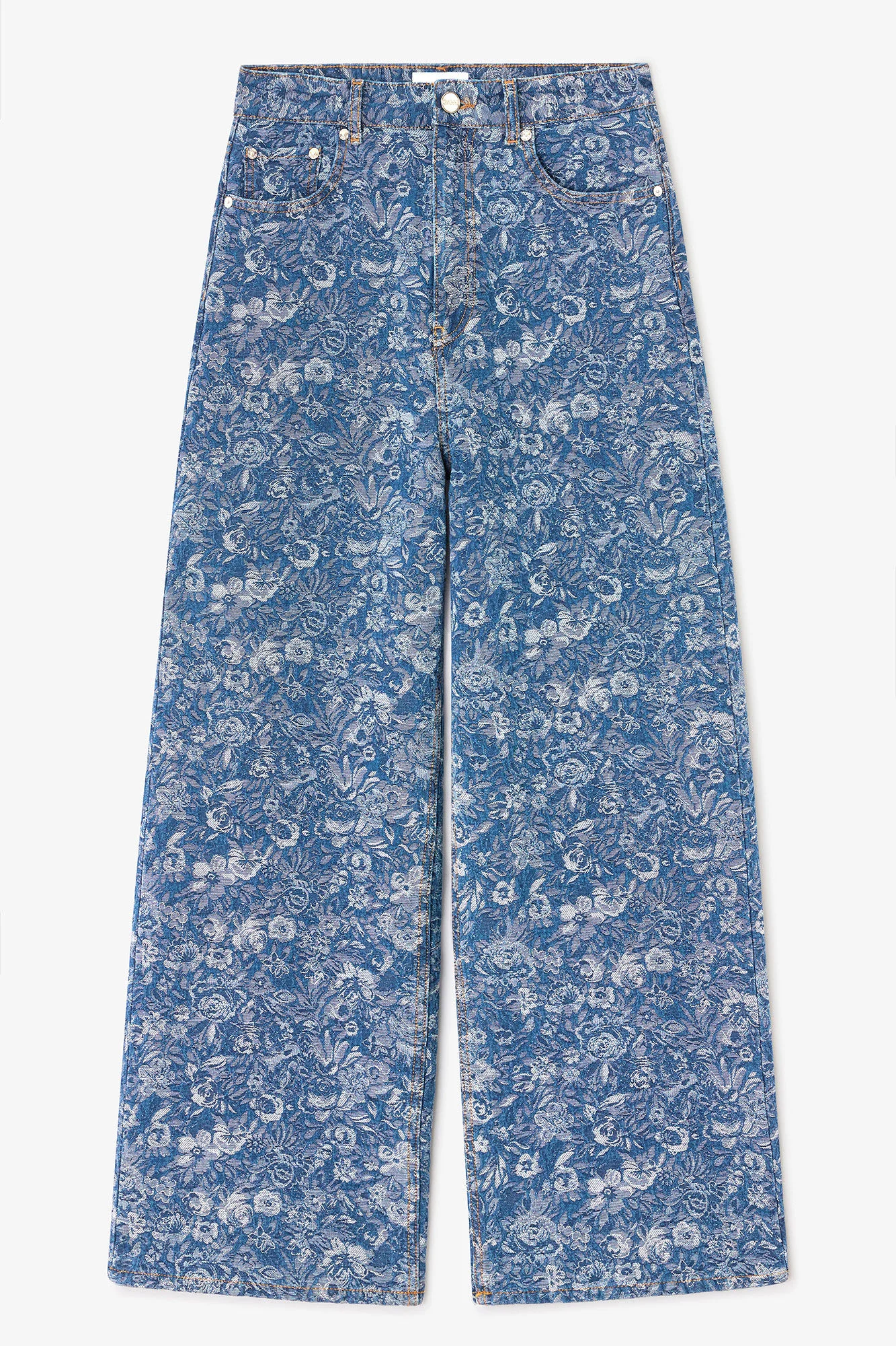 BLUE TAPESTRY BAGGY JEANS - 1