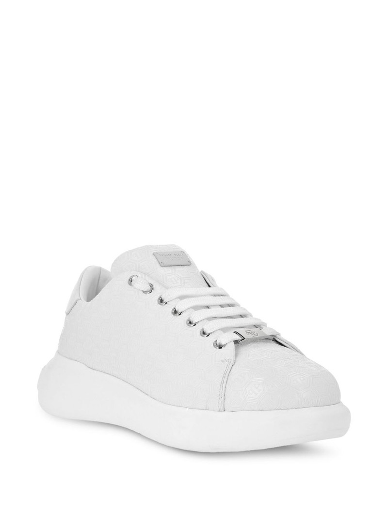 PHILIPP PLEIN monogram-embossed leather sneakers outlook