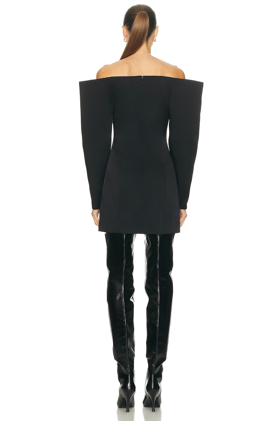 Satin Long Sleeve Mini Dress - 3