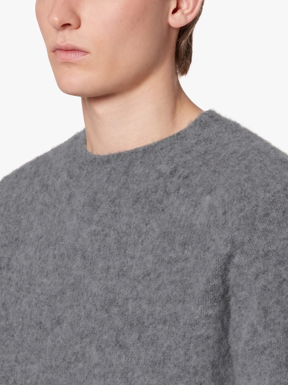 HUTCHINS GREY WOOL CREW NECK SWEATER - 5