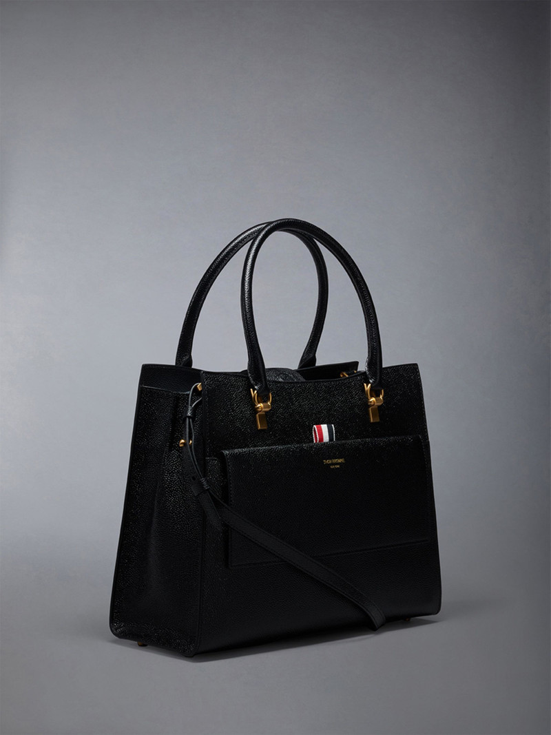 Medium Duet Tote in Pebble Grain Leather 3