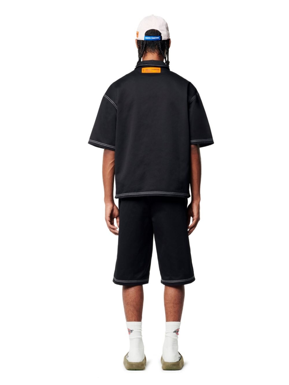 White Stitch Ss Zip Shirt - 4