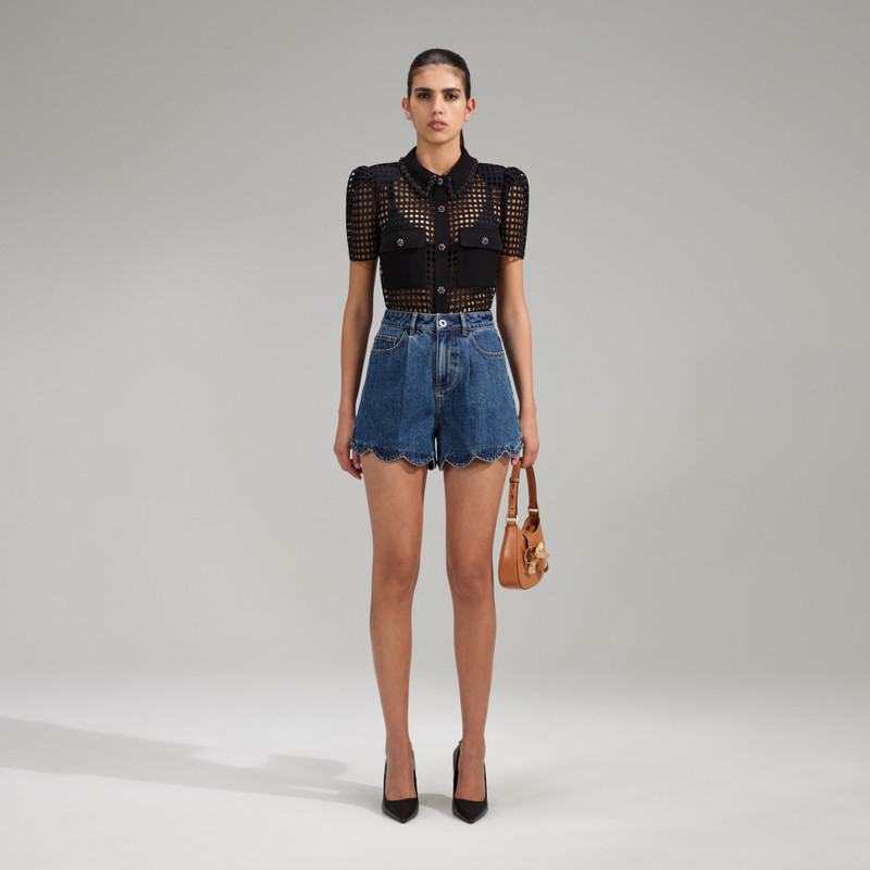 Black Grid Lace Shirt 1