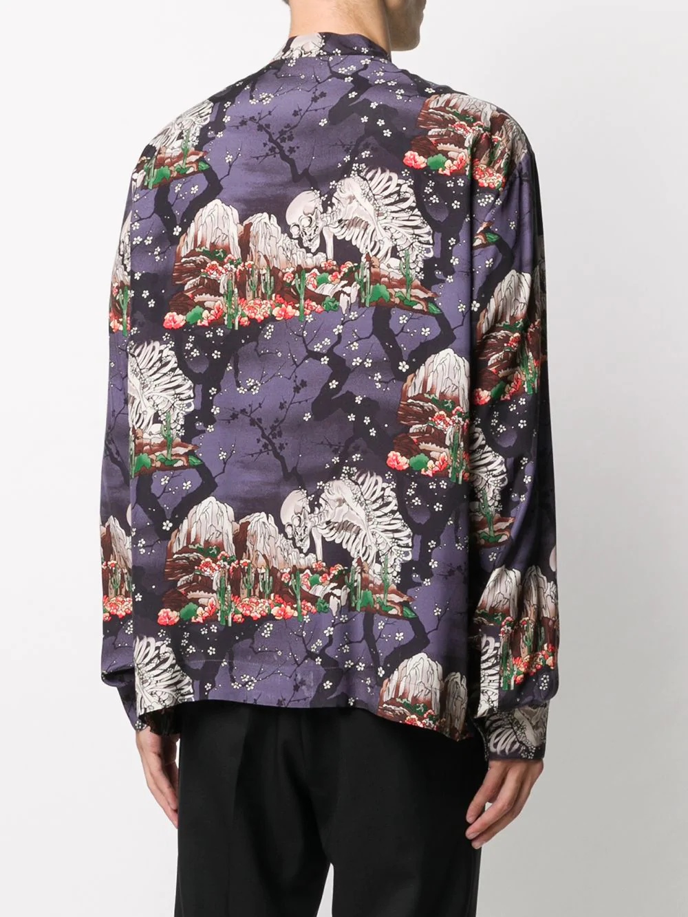 skeleton mandarin collar shirt - 4