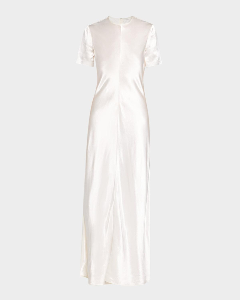 Akriti Hammered Satin Short-Sleeve Maxi Dress 1
