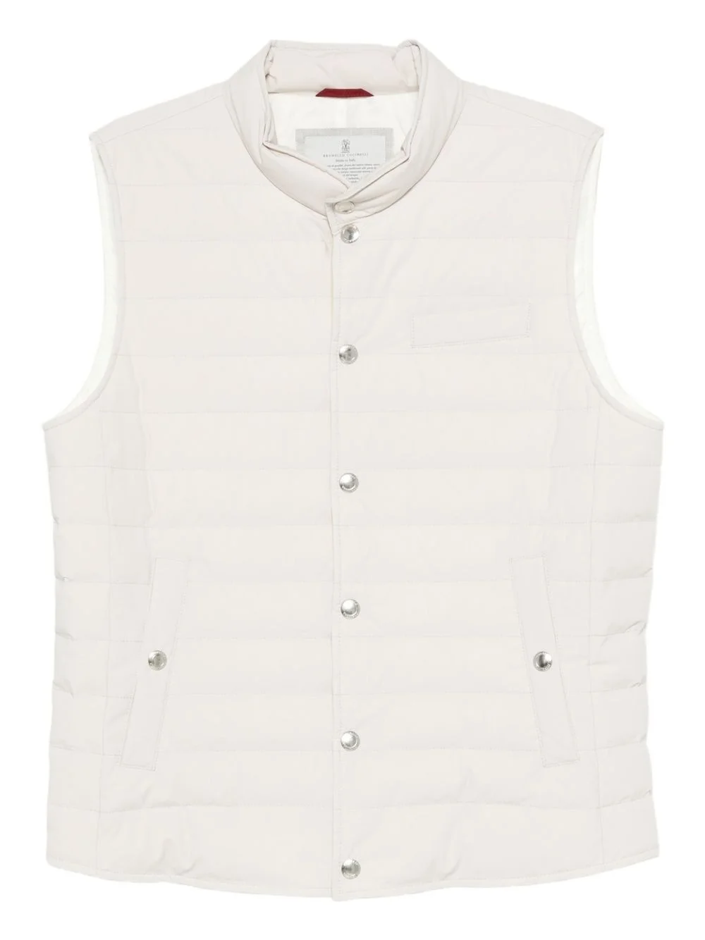 quilted snap-fit fastening vest - 1