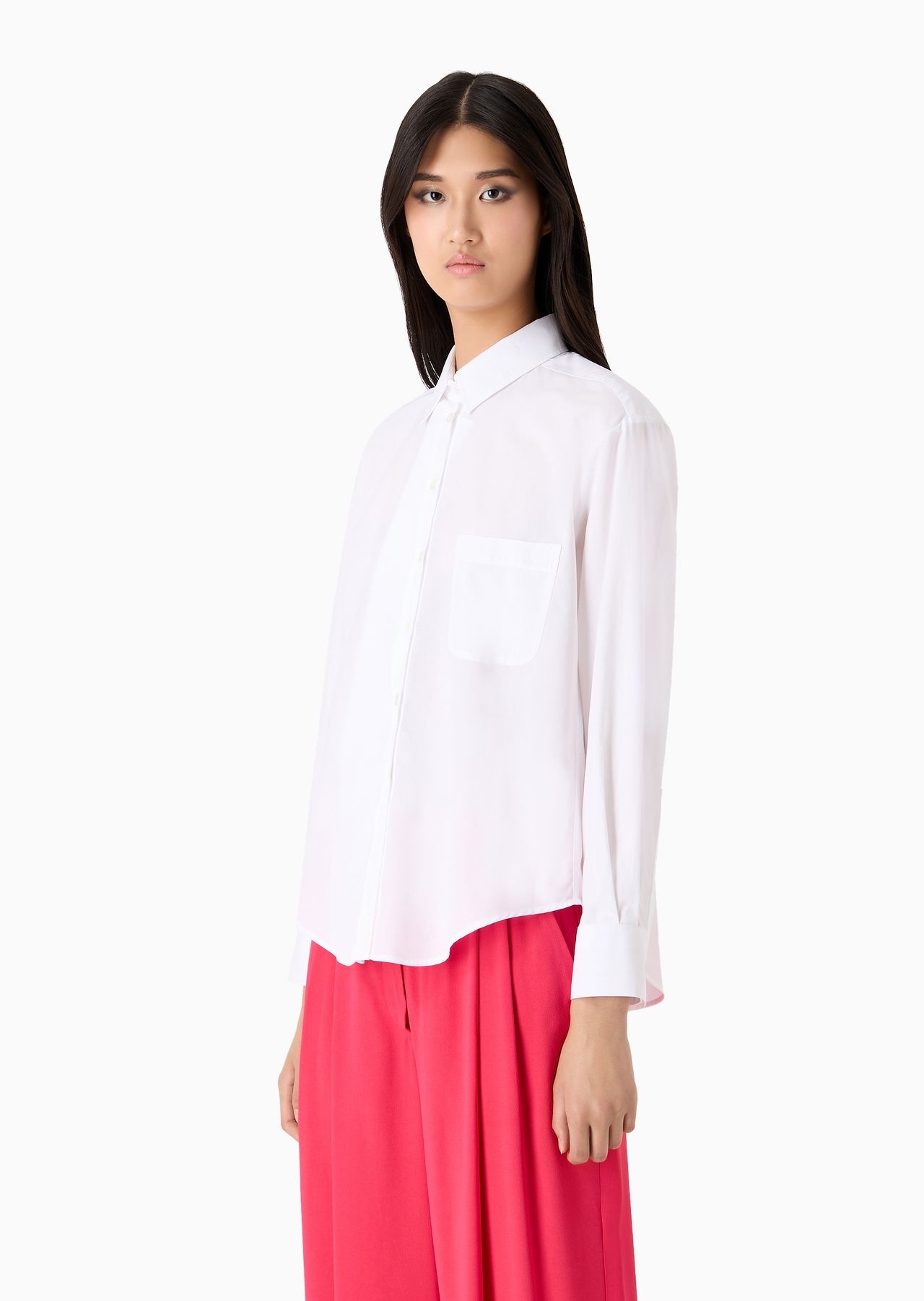 Oversized poplin shirt with insert and patch pocket - 2