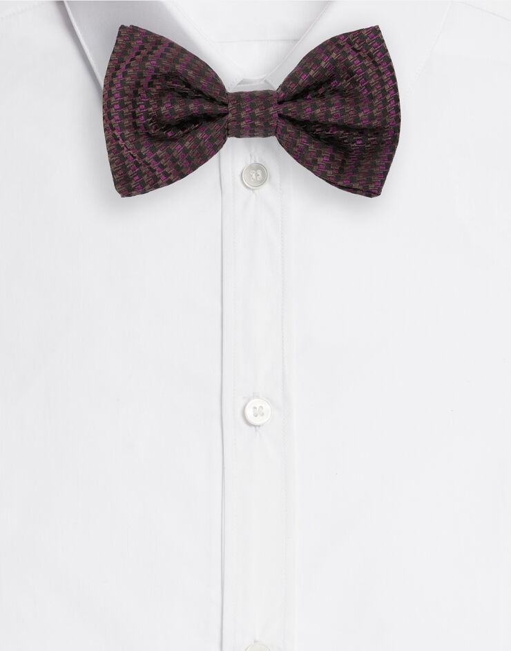 Tie-print silk jacquard bow tie - 1