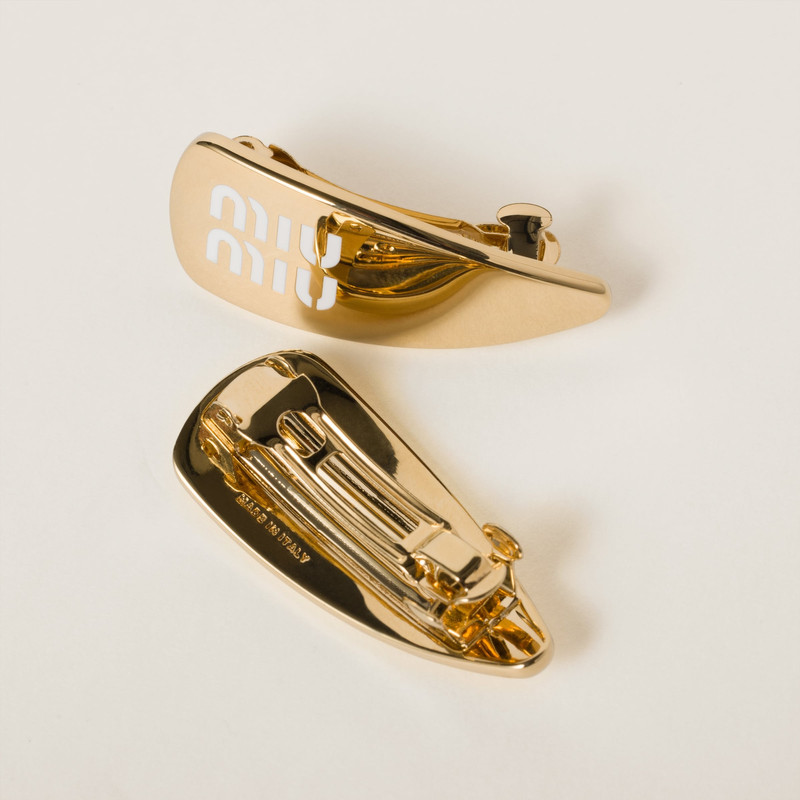 Miu Miu Enameled metal hair clips outlook