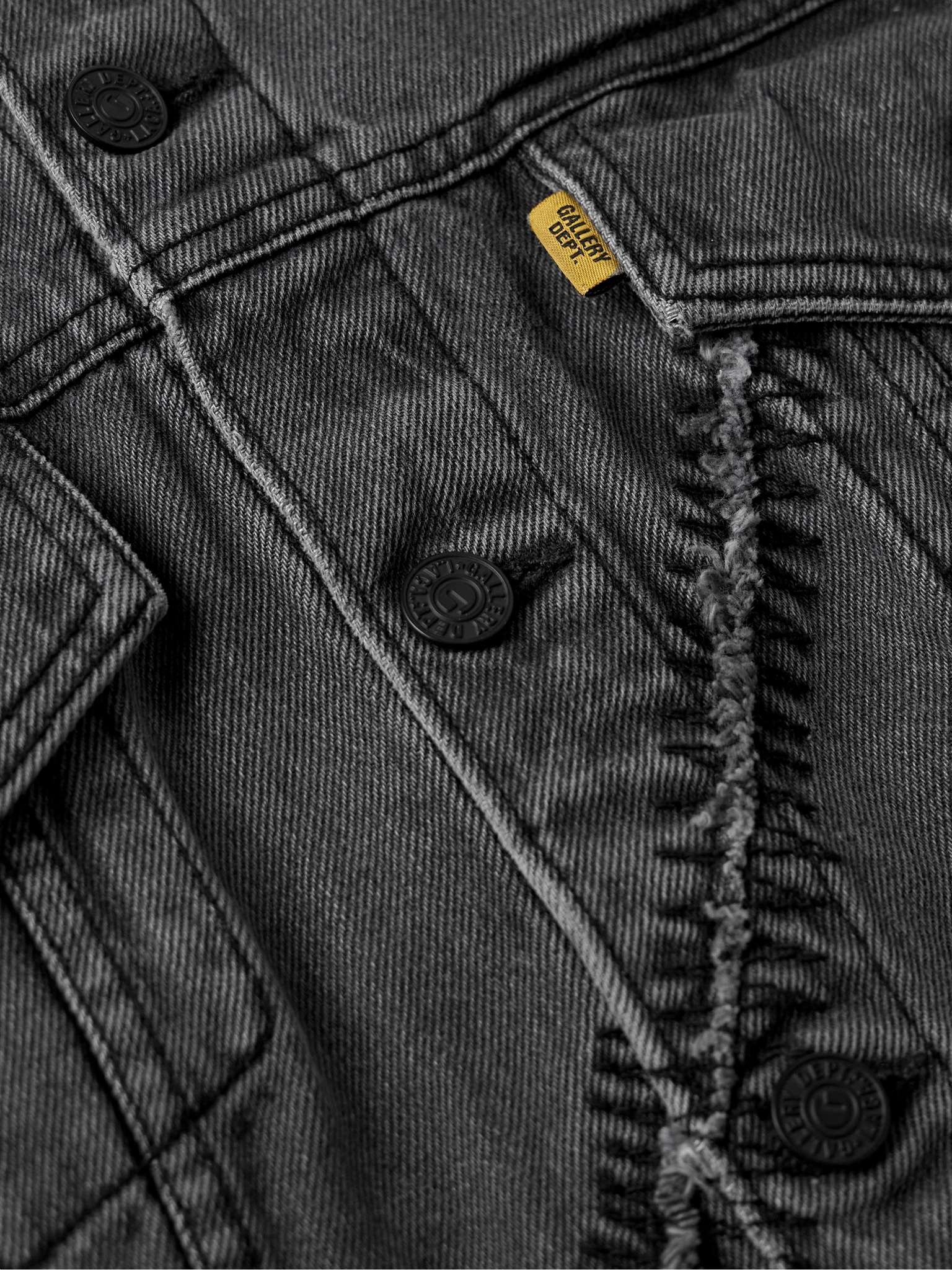 Scar Embroidered Distressed Denim Jacket - 5