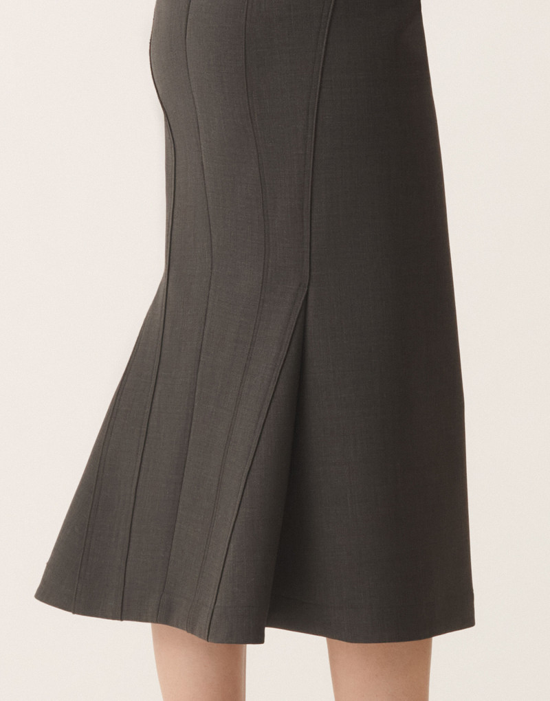 Bi-stretch fresco wool skirt 5