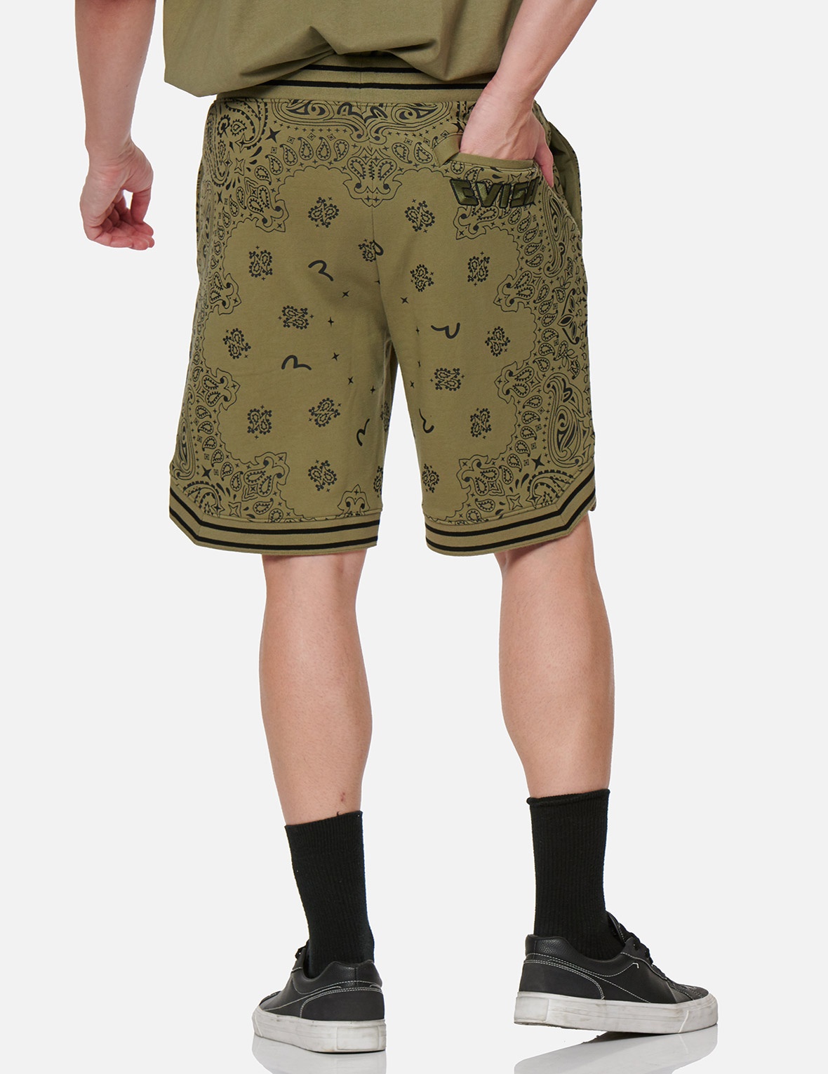 ALLOVER PAISLEY PRINT SWEAT SHORTS - 3