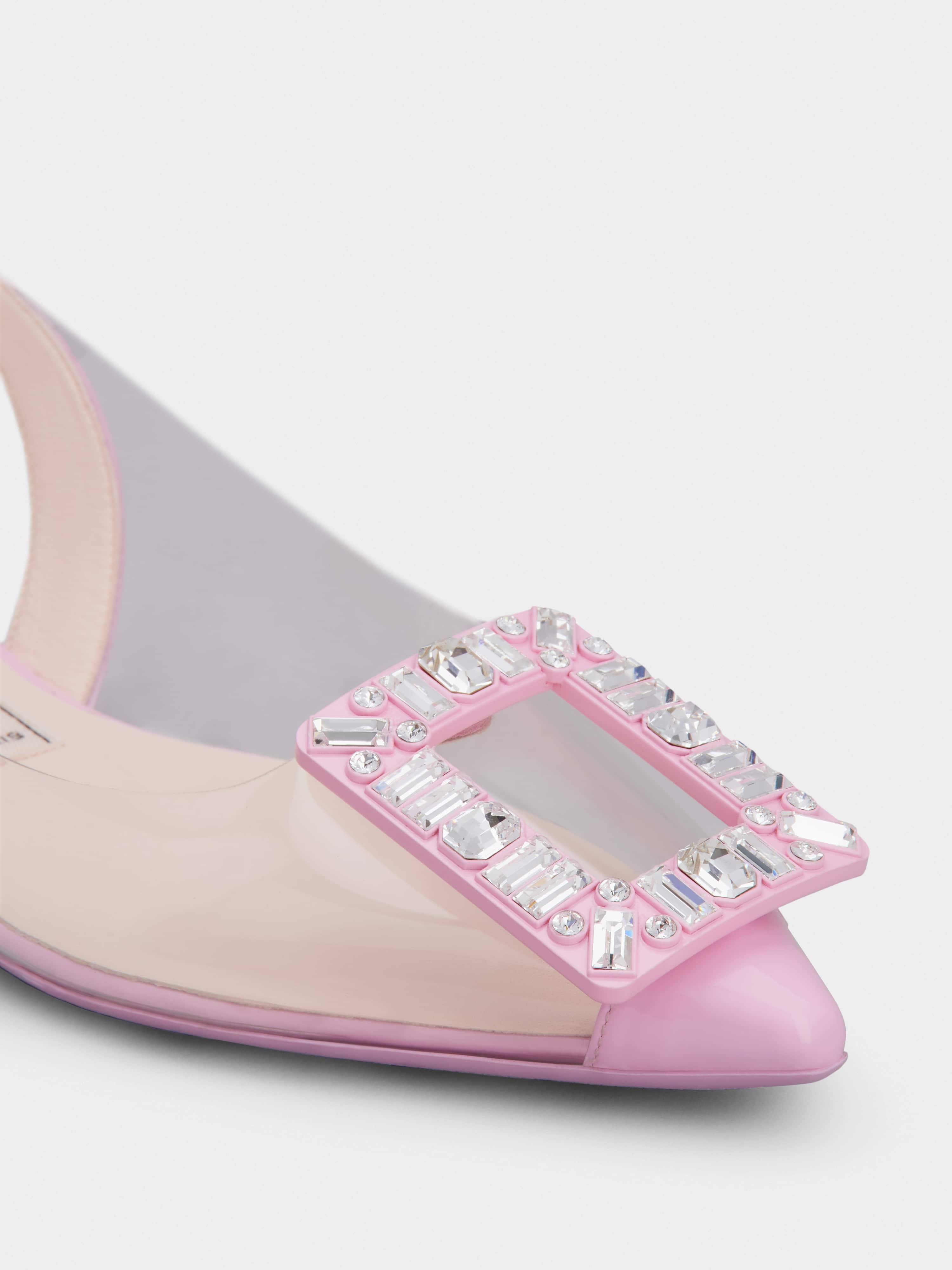 Gommettine Strass Buckle Slingback Ballerinas in PVC - 3