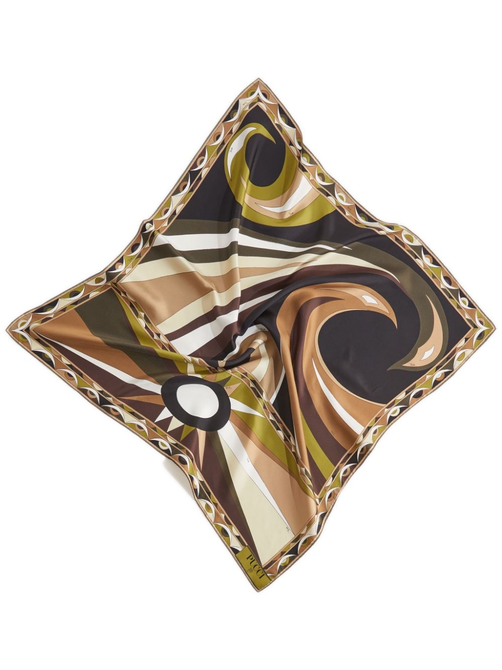 large Cigni-print silk scarf - 1