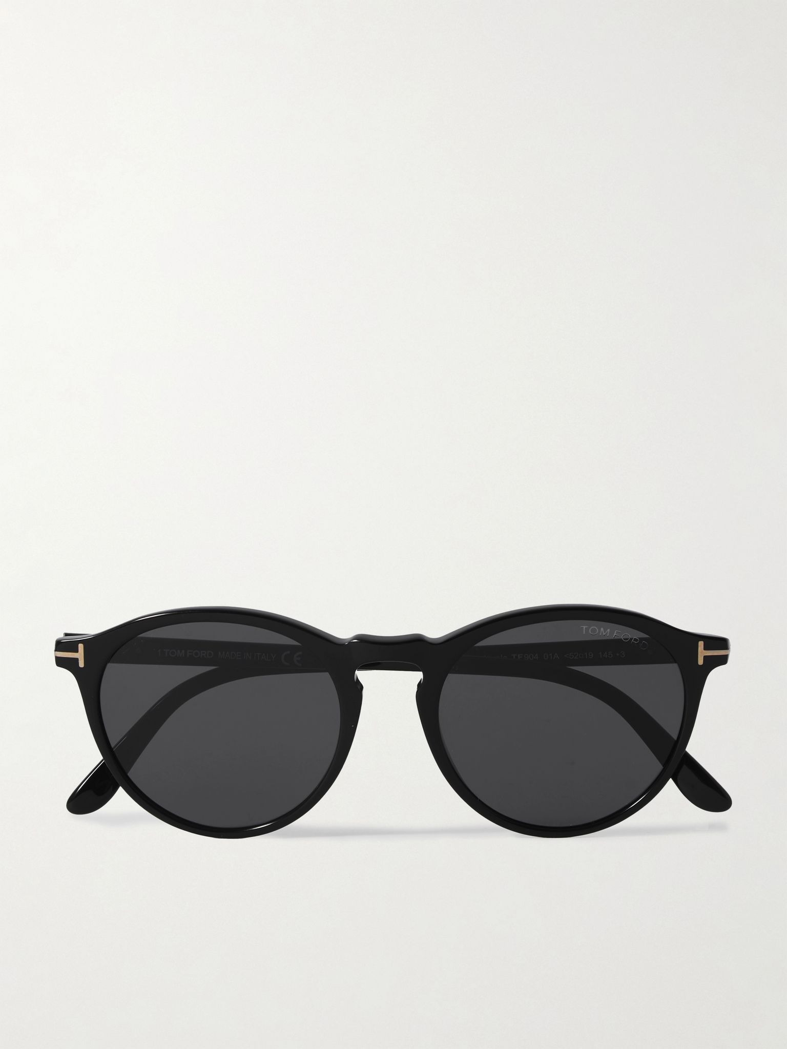 Aurele Round-Frame Acetate Sunglasses Black - 1