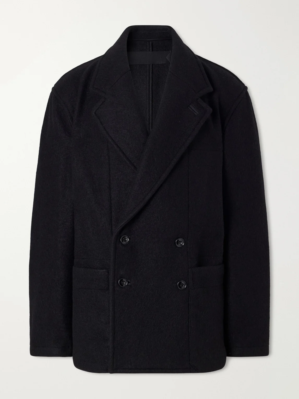 Double-Breasted Wool and Alpaca-Blend Felt Coat - 1