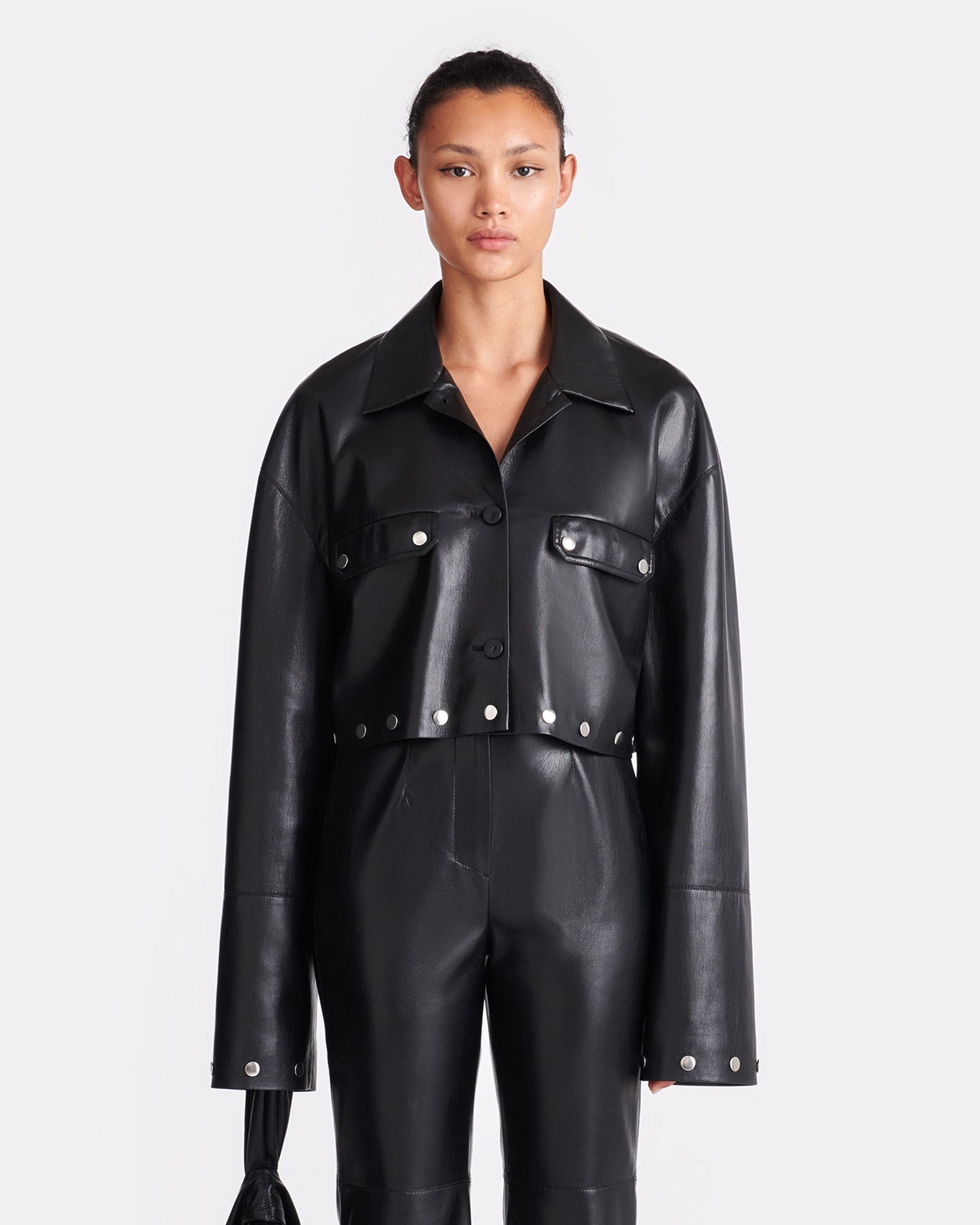 Studded Okobor™ Alt-Leather Shirt - 4
