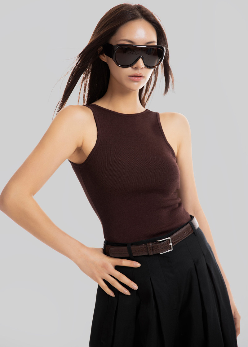 Temse Backless Knit Top - Burgundy 5