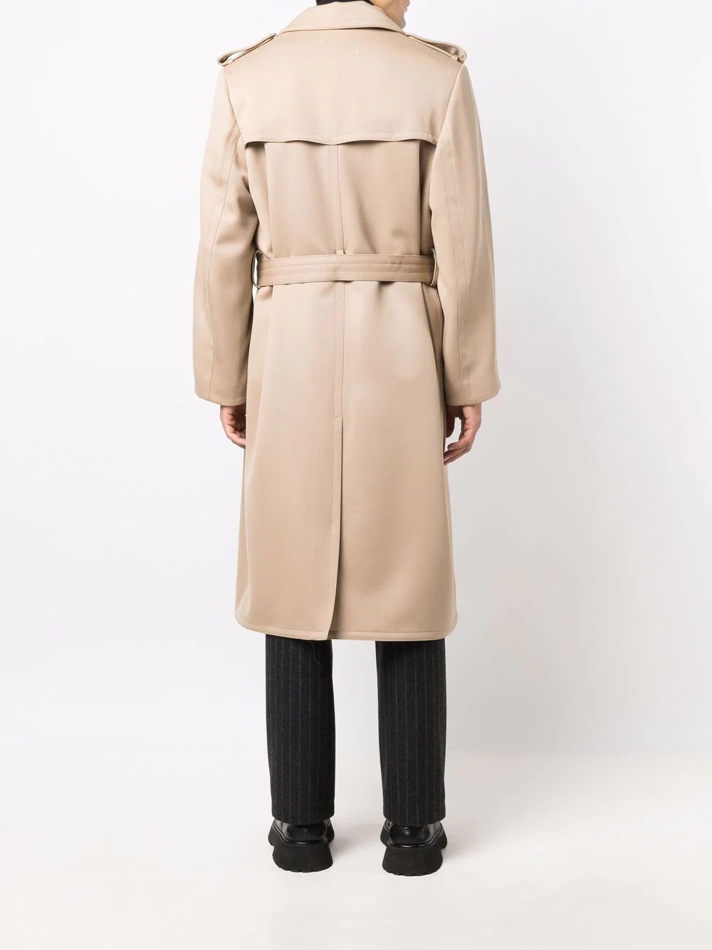 double-breasted wool trench coat - 4