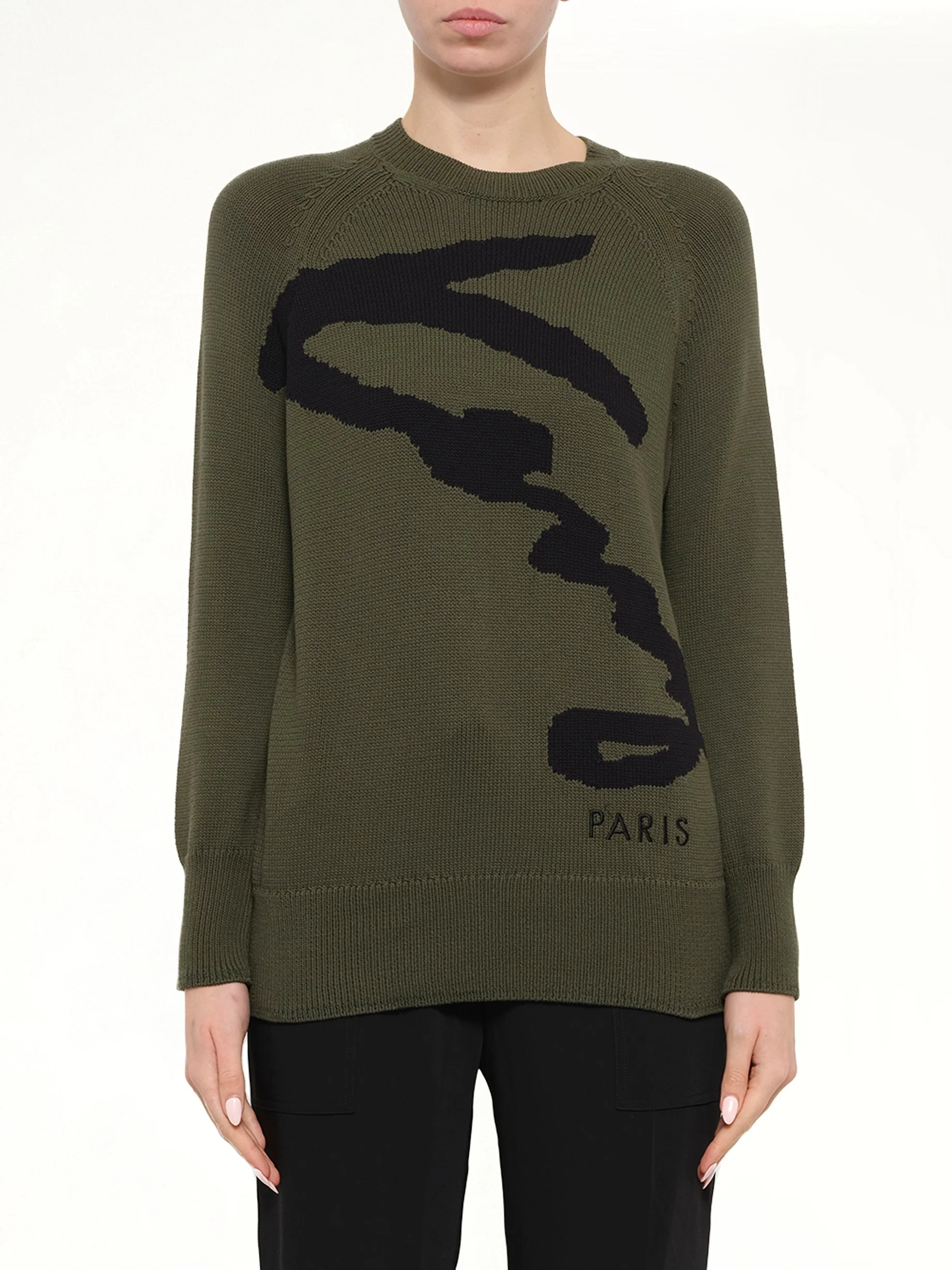 Crew Neck in Khaki - 1